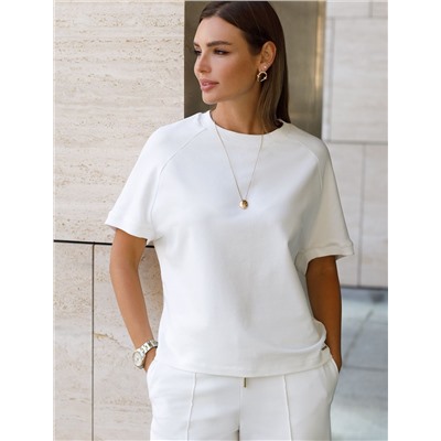 Футболка из тонкого премиального футера с эластаном