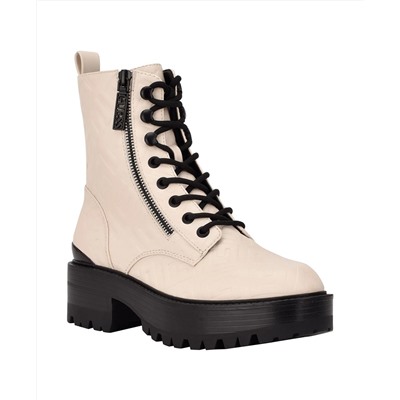 GUESS Women's Fearne Lug Sole Lace Up Bootie