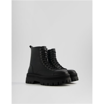 Men's track sole lace-up ankle boots
