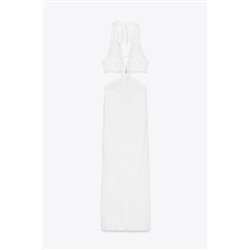 BEADED TEXTURED MIDI DRESS