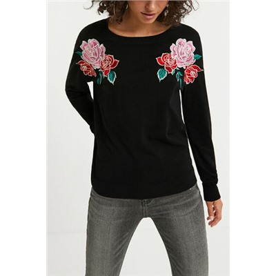 Jersey corto tricot bordado hombros