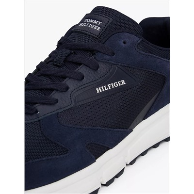 Mixed-Texture Suede Runner Sneaker