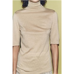 MERCERISED WOOL BLEND T-SHIRT