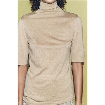 MERCERISED WOOL BLEND T-SHIRT