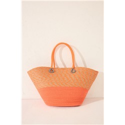 Bolso capazo rafia naranja