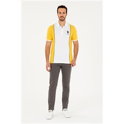 Erkek Regular Fit Polo Yaka Safran Tişört