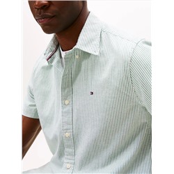 Short-Sleeve Stripe Oxford Shirt