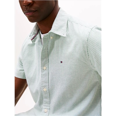 Short-Sleeve Stripe Oxford Shirt