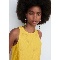 EXCLUSIVO ONLINE  Vestido algodón detalles calados