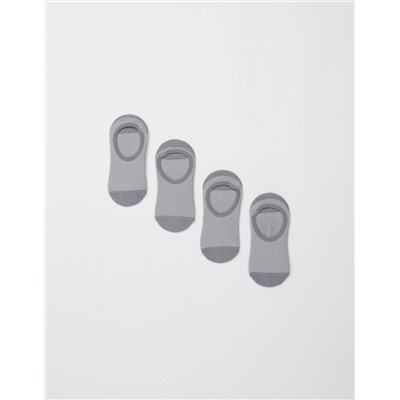 4 Pairs of Sports' Footies Pack, Women, Grey
