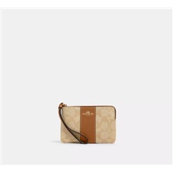 Corner Zip Wristlet In Signature Canvas