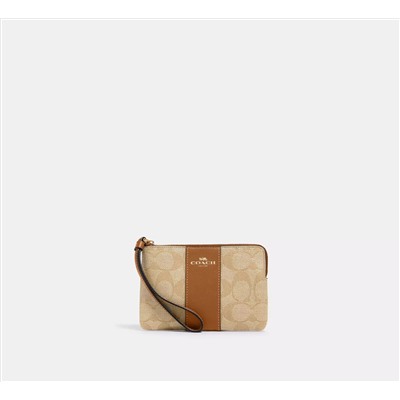 Corner Zip Wristlet In Signature Canvas