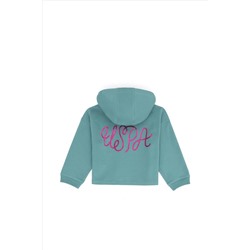 Kız Çocuk Mint Kapüşonlu Sweatshirt