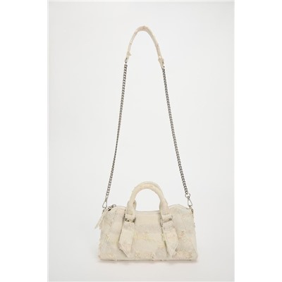 DISTRESSED FABRIC CITY BAG