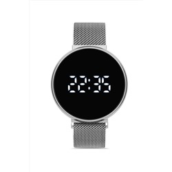 Aqua Di Polo 1987, Unisex Siyah Gümüş Hasır Dijital Led Kol Saati APWR033203