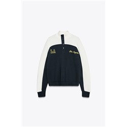 CONTRAST CHUNKY KNIT SWEATSHIRT