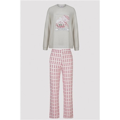 Penti Best Friend Uzun Kollu Gri Pantolon Set PNUZM8SR23SK-AGJ