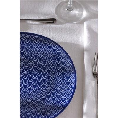Reve Bleu Saphir Servis Tabağı - 25 cm - Mavi/Beyaz