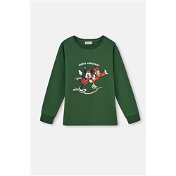 Dagi Yeşil Bisiklet Yaka Uzun Kol Disney Lisans Pijama Takımı 22WG17317BB_YES
