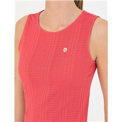 Fuşya Slim Fit Örme Elbise