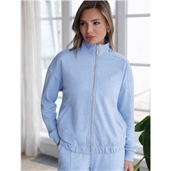 Бомбер среднего объема на молнии из петельчатого футера двухнитки с эластаном