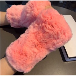 Женские меховые перчатки без пальцев  Chane*l