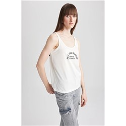 Defacto Regular Fit Bisiklet Yaka Baskılı Atlet A5851AX23HS