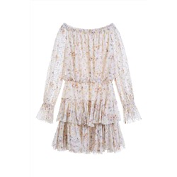Vestido avolantado Beige