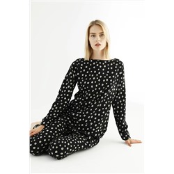 Siyah İnci Desenli Eşofman Sweatshirt Takım 21278004