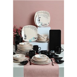 Keramika Retro Yemek/kahvaltı Takımı 41 Parça 6 Kişilik CEYIZSET030RETRO650SIYAH41