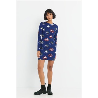 Vestido corto slim labios