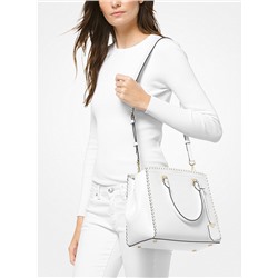 MICHAEL MICHAEL KORS Benning Large Scalloped Leather Satchel