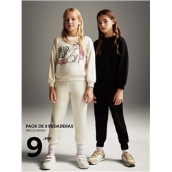 2-PACK OF CONTRAST PLAIN AND PRINTED SWEATSHIRTS