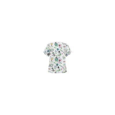 UA Earth Day White Print Scrub Top