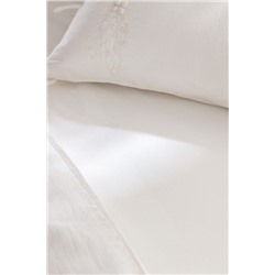 Loris King Size %100 Pamuk Nakışlı Nevresim Takımı - Ekru