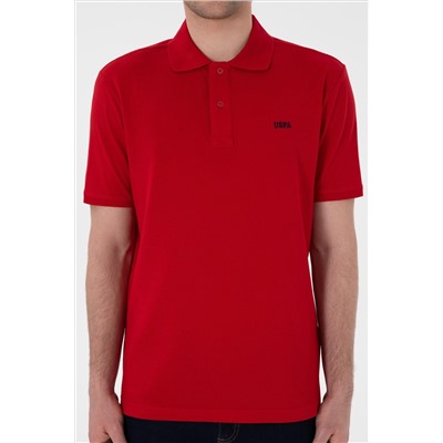 Erkek Regular Fit Polo Yaka Kırmızı Basic Tişört