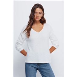 Jersey chenilla escote puntilla