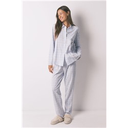 Pijama camisero algodón Snoopy azul