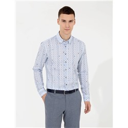 Mavi Slim Fit Uzun Kollu Gömlek