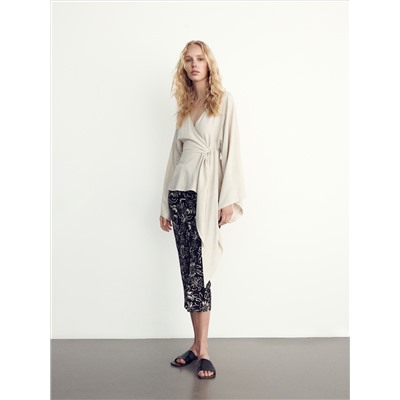 Bluse aus Leinenmischung