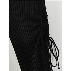 Strickkleid mit Gestreifter Struktur