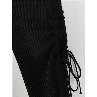 Strickkleid mit Gestreifter Struktur