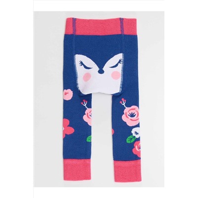 Denokids Tilki Kız Bebek Lacivert Pembe Tayt-pantolon CFF-22S1-163