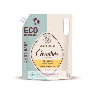 Cavaillès Gel Bain Douche - L'Original - Peaux Sensibles 1 Litre - ECO-RECHARGE