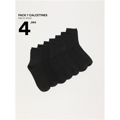 PACK OF 7 PAIRS OF BASIC LONG SOCKS