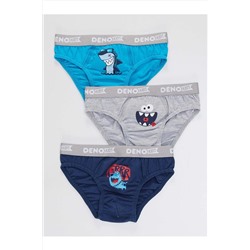 Denokids Erkek Çocuk Gri-lacivert-mavi 3 Adet Slip Takım CFF-22K1-079