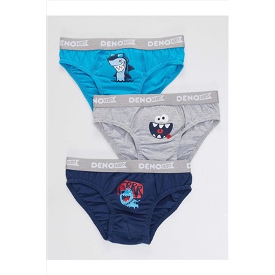 Denokids Erkek Çocuk Gri-lacivert-mavi 3 Adet Slip Takım CFF-22K1-079