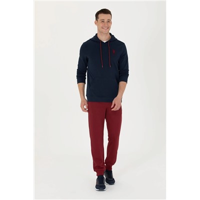 Erkek Lacivert Kapüşonlu Basic Sweatshirt