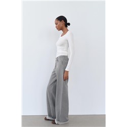 TRF HIGH-WAIST WIDE-LEG JEANS WITH BELT LOOP