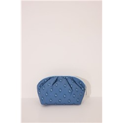 Neceser grande acolchado estampado azul